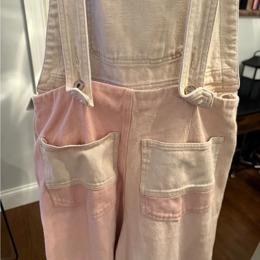 Papermoon Pink and Cream Adorable Distressed Jumpsuit Size Small - Picture 11 of 14